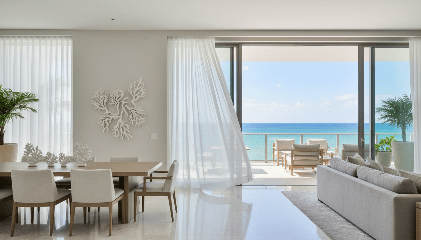 Waterfront residence with ocean view and refined interior styling